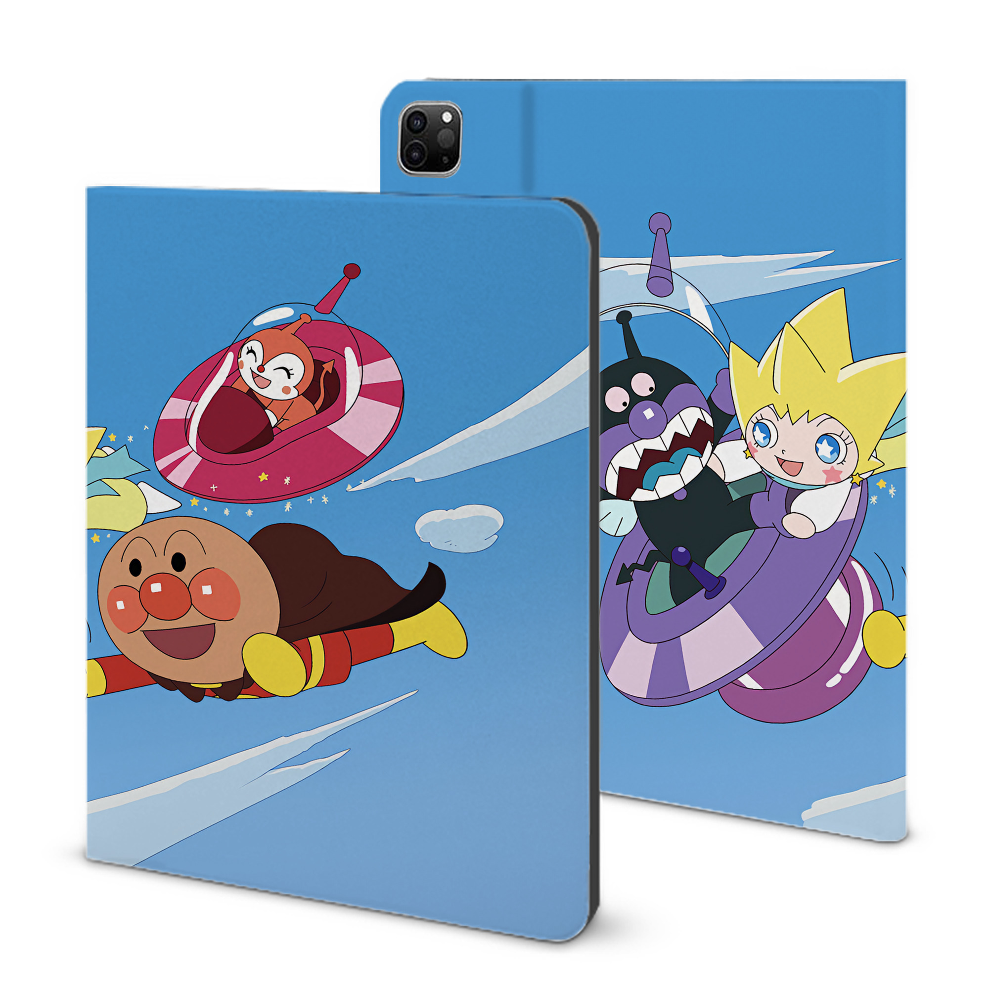 （画像用） アンパンマン Anpanman IPad ケース ブック型 PUレザー TPU 耐衝撃 軽量 薄型 ペン収納なし 全面保護 IPad 各モデル対応